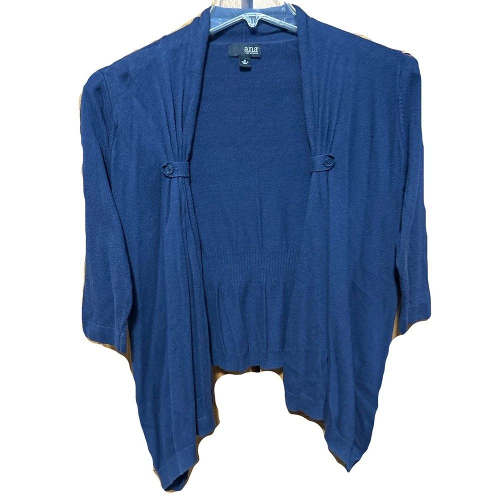 Women’s Medium a.n.a Midnight Blue Waterfall Style Half Sleeve Cardigan